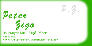 peter zigo business card