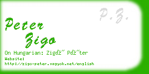peter zigo business card